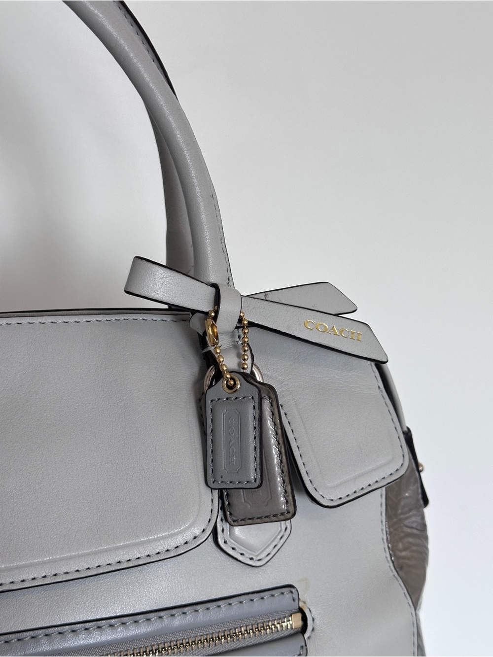 Coach Colorblock Leather Flap Satchel - Picture 2 of 16